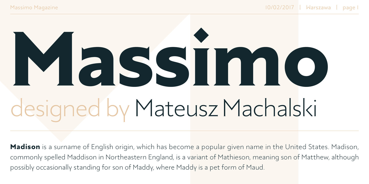 Пример шрифта Massimo #1